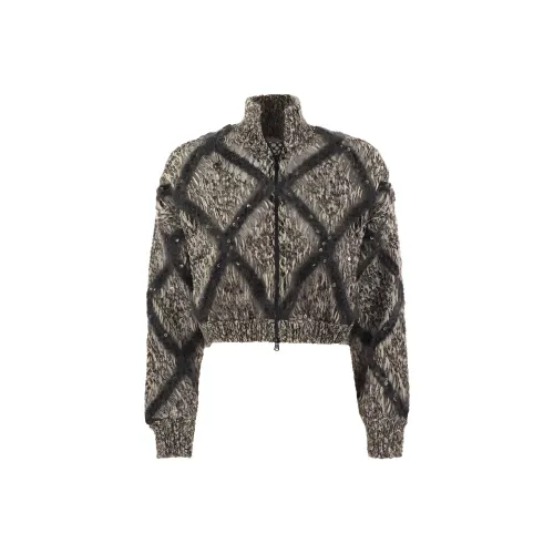 Brunello Cucinelli Sequin Embellished Knit Zipped Cardigan