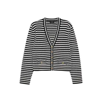 Anine Bing Striped Buttoned Cardigan