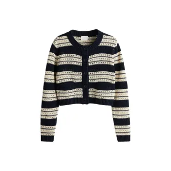H&M Knitwear Women's Marine Blue/Light Beige