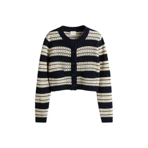 H&M 마린 블루 라이트 베이지 여성 니트웨어