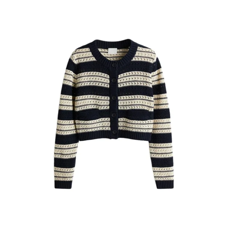 H&M Knitwear Women's Marine Blue/Light Beige-0