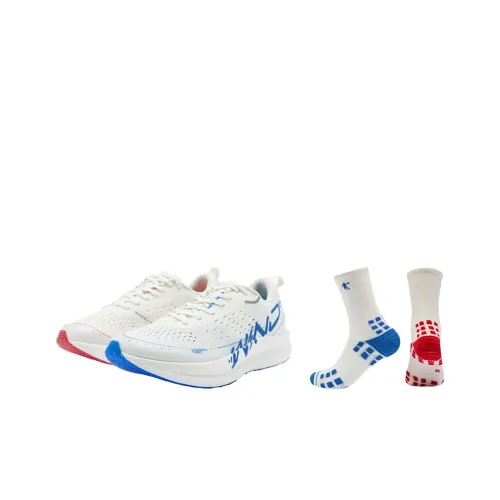 QIAODAN Strong Wind SE Strong Wind Blowing Low Top Running Shoes Men's White Blue Red