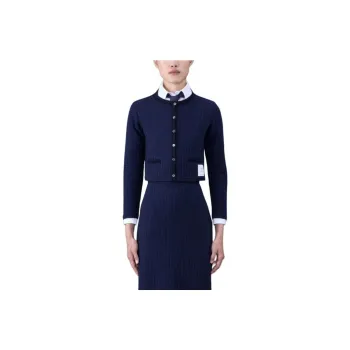 THOM BROWNE Signature 4-Bar Cropped Cardigan