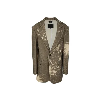 R13 Paint Splatter print Tweed Blazer