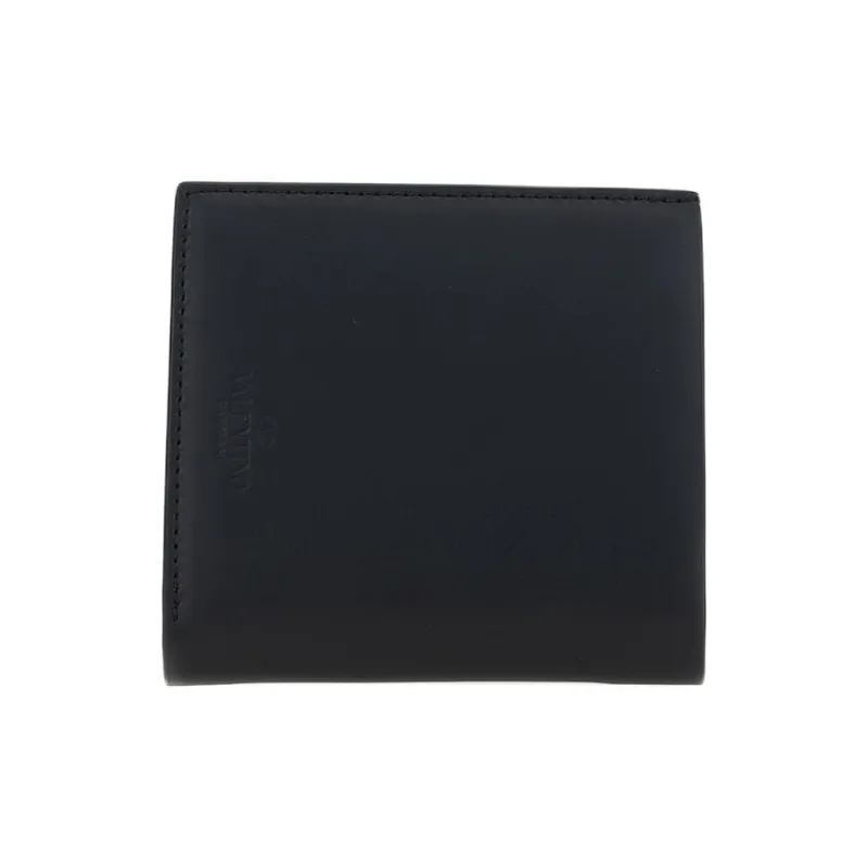 Valentino GARAVANI Calfskin Card Holder, Wallet Men's Black-1