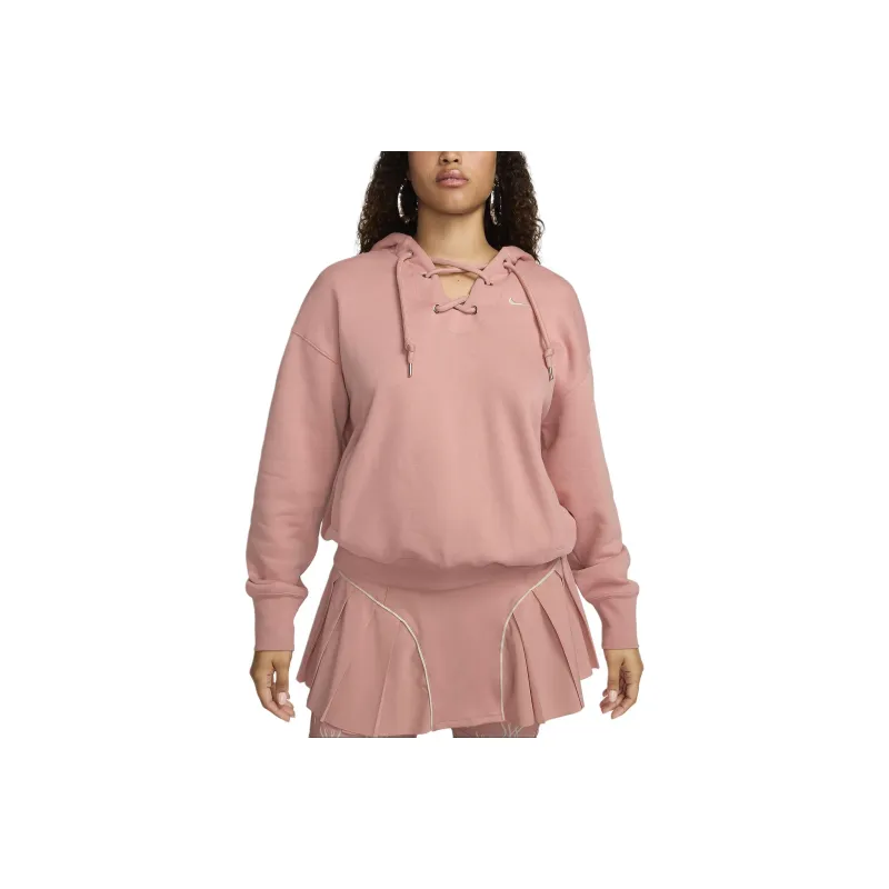 Nike Serena Williams Design Crew Women's Fleece Pullover Hoodie Sweatshirt Women's Rusty Pink-0