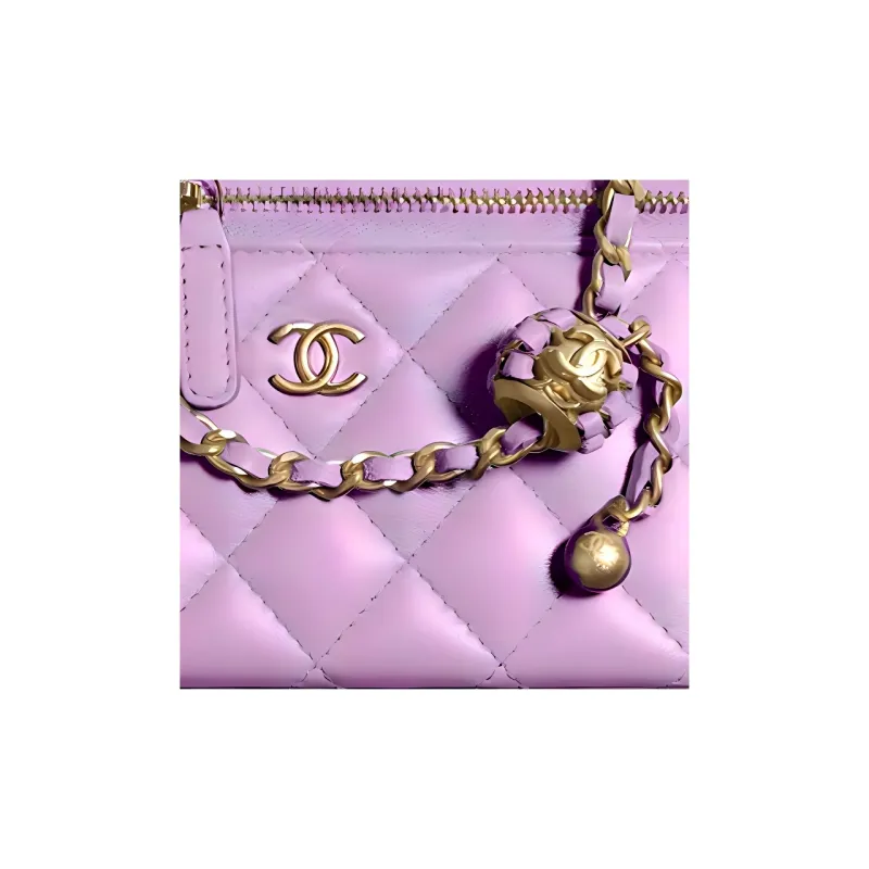 CHANEL 22SS Sheepskin Box Bag, Shoulder Bag, Crossbody Bag Women's Purple-1