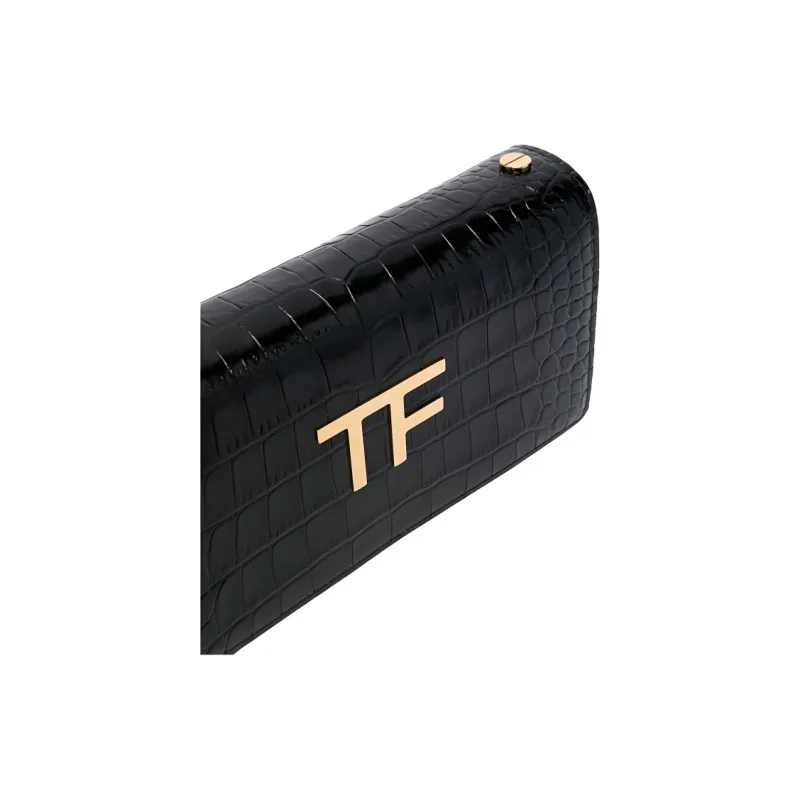 TOM FORD Calfskin Crossbody Bag Shoulder Bag Women's Black-3