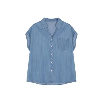 Mo Han Yi Mei Shirt Women's Light Denim Blue