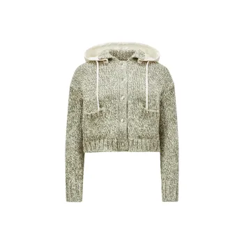 Moncler Hooded Cropped Cardigan