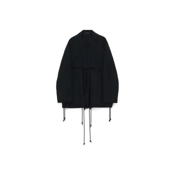 Yohji Yamamoto Panelled Drawstring Cape