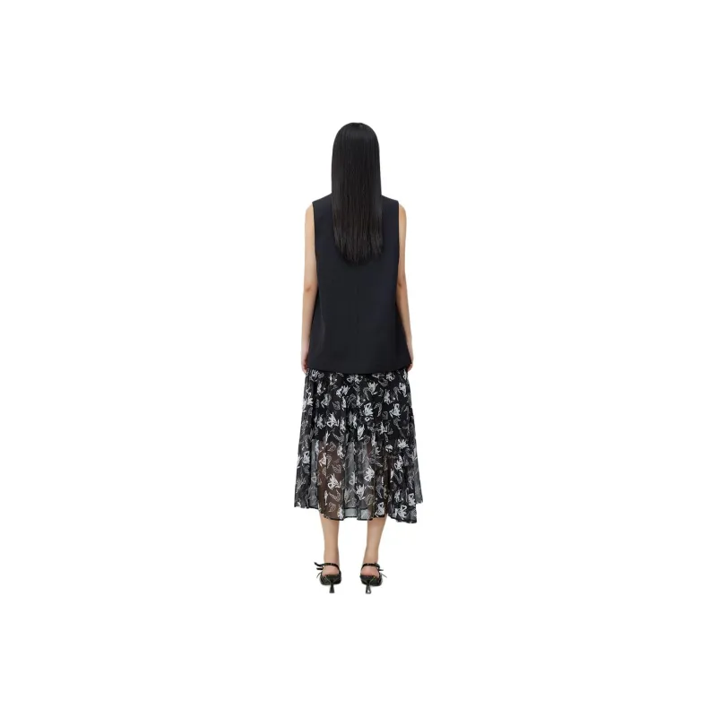 XIRAN Two Piece Skirt Sets Women's Black Cardigan Black Dress-0