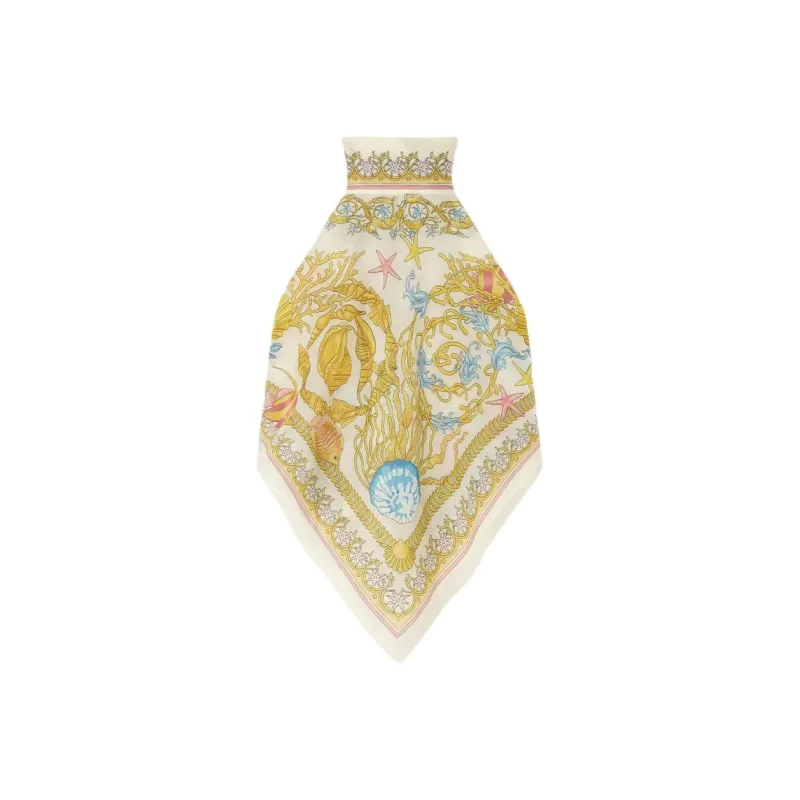 VERSACE Underwater Barocco Cover up Foulard Top-0