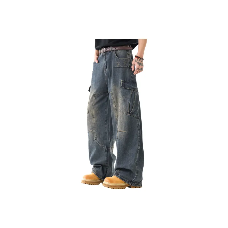 ZWWWZ Jeans Unisex Vintage Blue-0