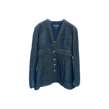CHANEL Egypt Collection Jackets Coats Women's Blue Gold