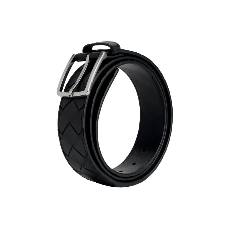 Bottega Veneta Cow Leather Belts Men's Black Width 3.5cm-2