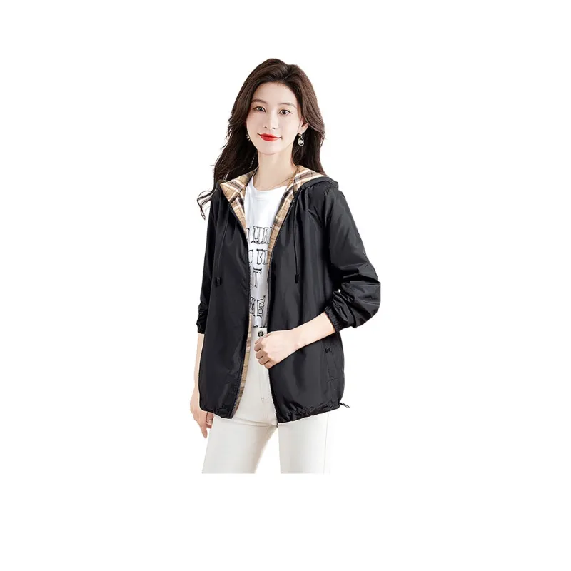 Cypress House Jacket Women's Black & Khaki Plaid-0
