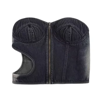 YJ1NGZYZJ Strapless Top Women's Denim