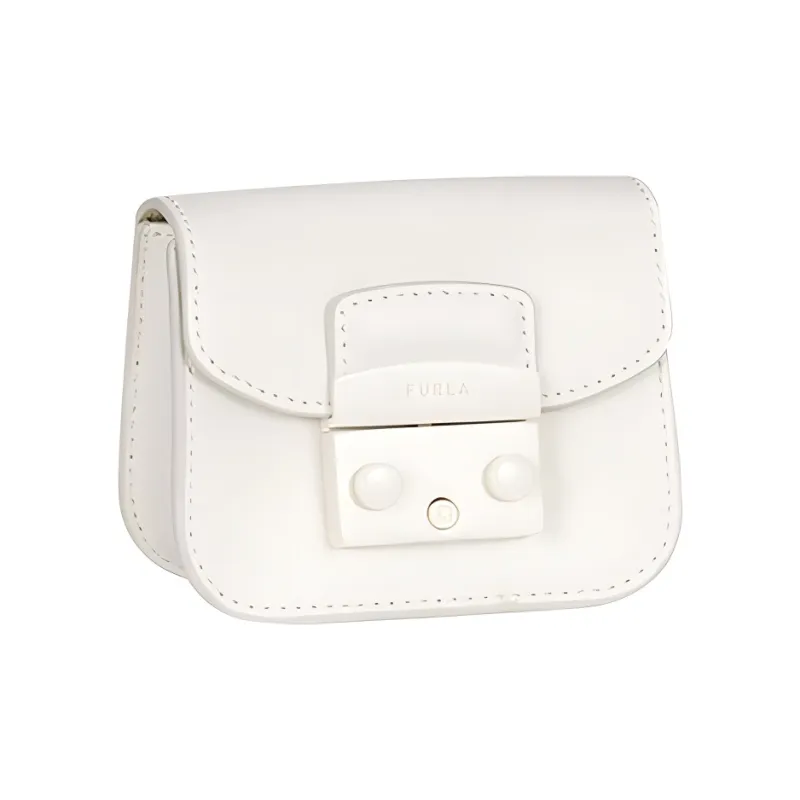 Furla Metropolis Collection Leather Crossbody Bag Mini Women's White-1