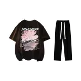 Clothing Set (Black T-Shirt+Black Casual Pants)
