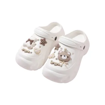 TEDDY ISLAND Teddy Love Cute Bear Summer Clogs With Thickened EVA Sole For Beach Use