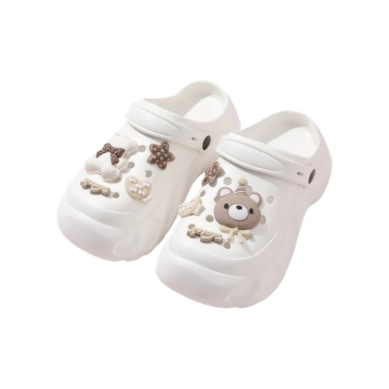 TEDDY ISLAND Teddy Love Cute Bear Summer Clogs With Thickened EVA Sole For Beach Use-0