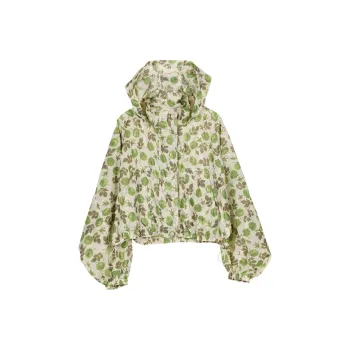 Cypress House Jackets Coats Women's Apricot Base Green Floral