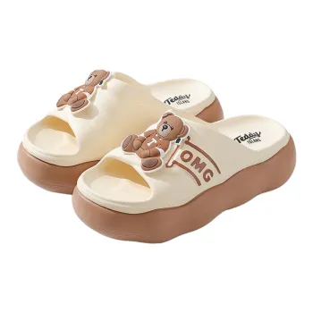 TEDDY ISLAND Cute Bear Women's Sandals Multicolor Home Soft Sole EVA Thickened Bottom Outerwear Slide Slippers
