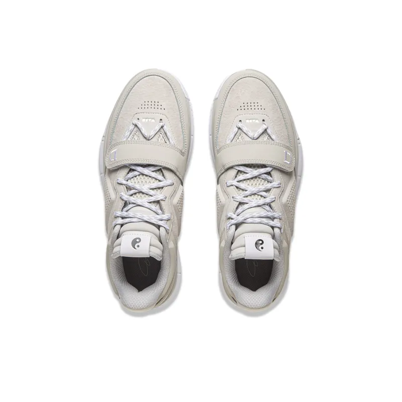 LINING Wow1 Low Basketball Shoes Men Low-Top Gray White-3