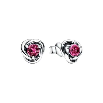 Pandora Artificial Crystal, Sterling Silver Stud Earrings Women's Pink