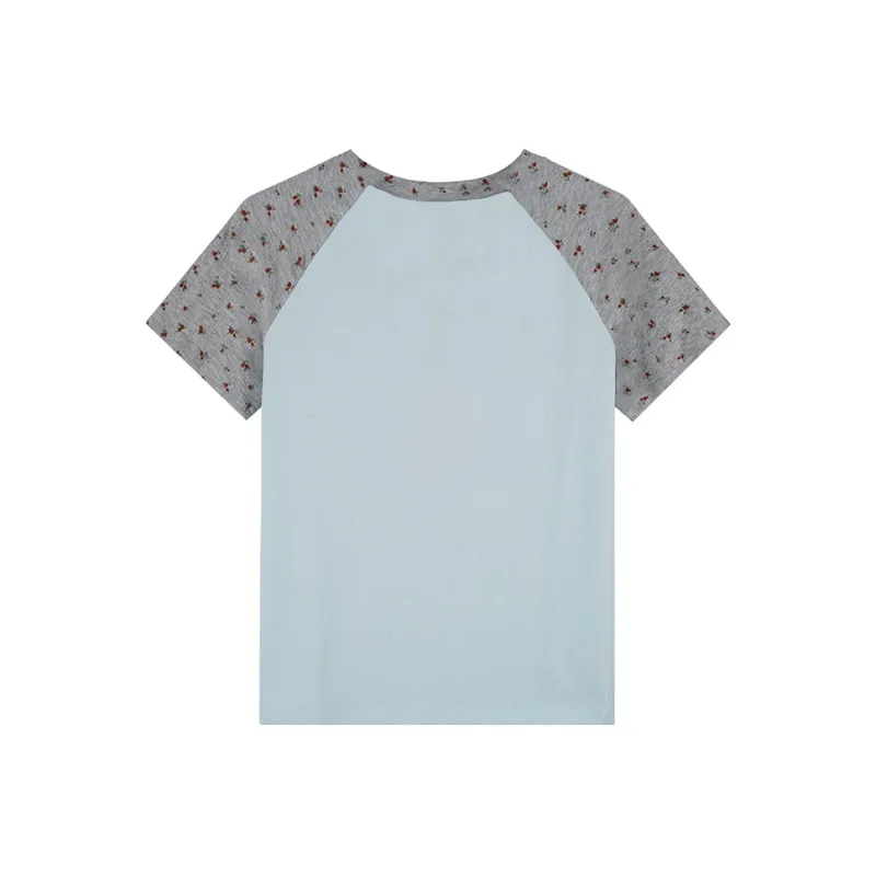 Mountainpeak T Shirt Unisex Gray Contrast Blue-1