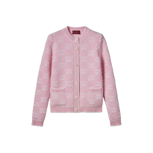 GUCCI Logo Intarsia Button Up Cardigan