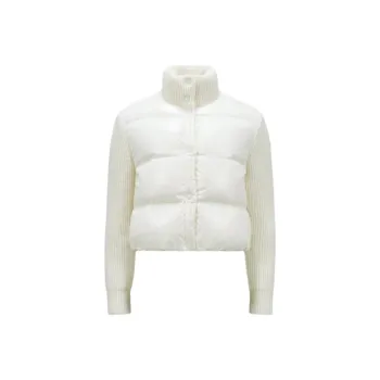 Moncler Logo Patch High Neck Padded Cardigan