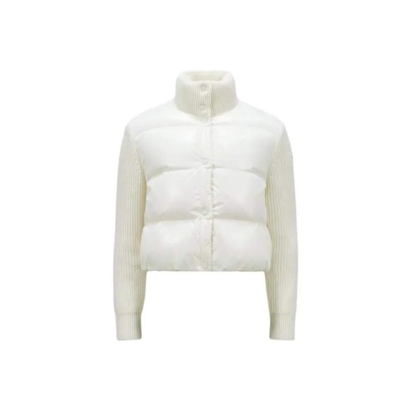 Moncler Logo Patch High Neck Padded Cardigan-0