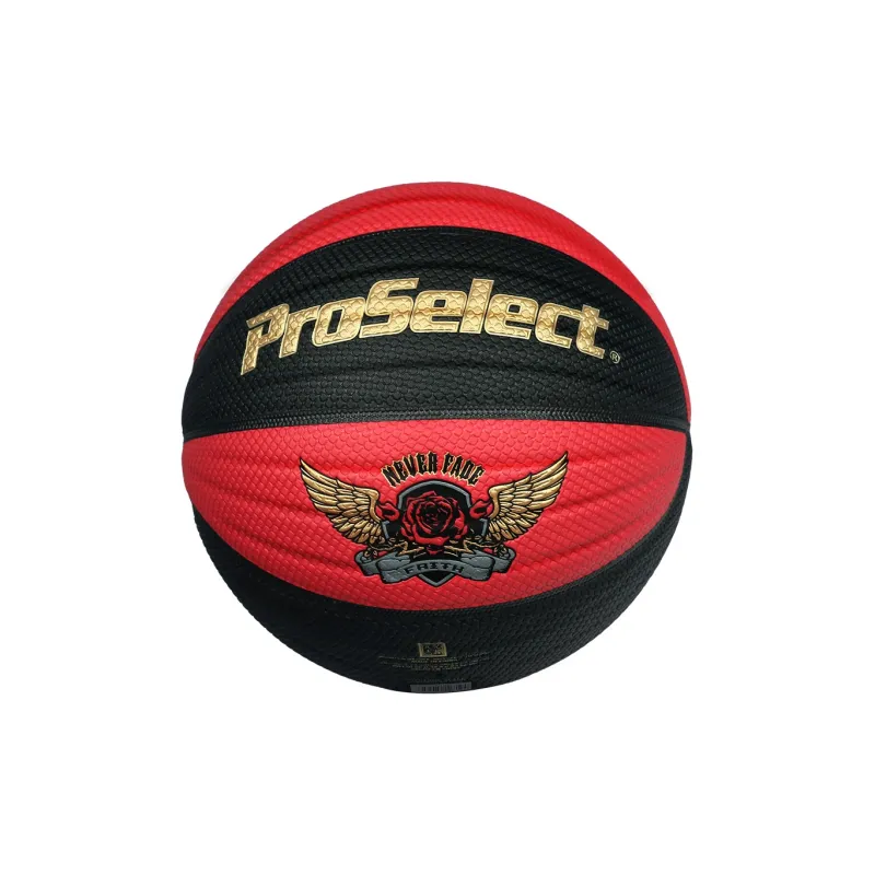 ProSelect PU Basketball Black Red Size 7 Ball Street Training Competition Unisex-1