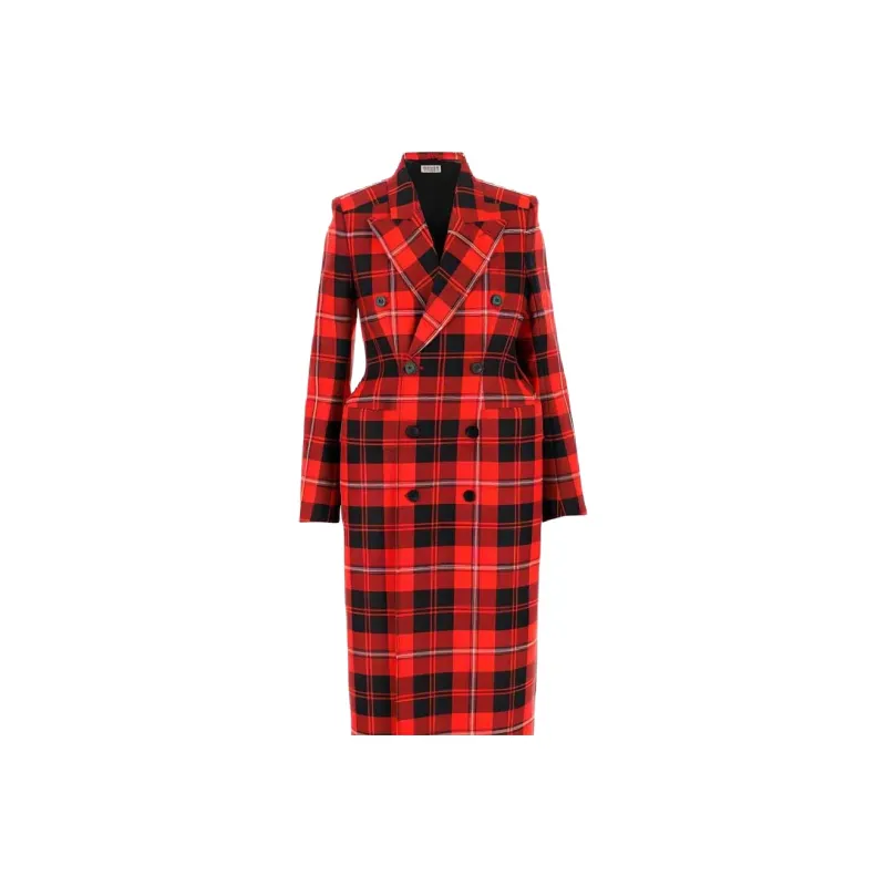 Balenciaga Hourglass Coats Women's Red-4