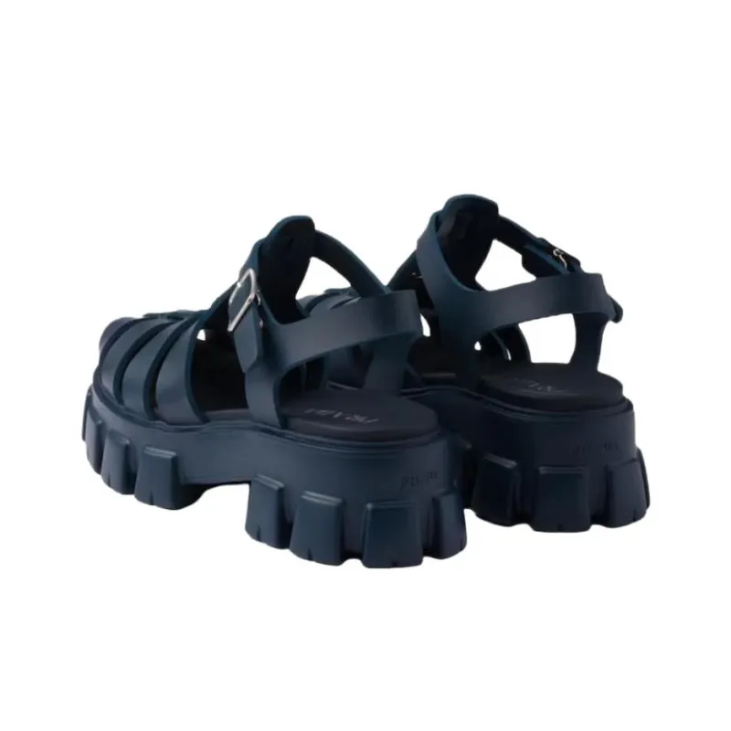 PRADA Monolish Roman Sandals 5.5cm Men's Blue-3