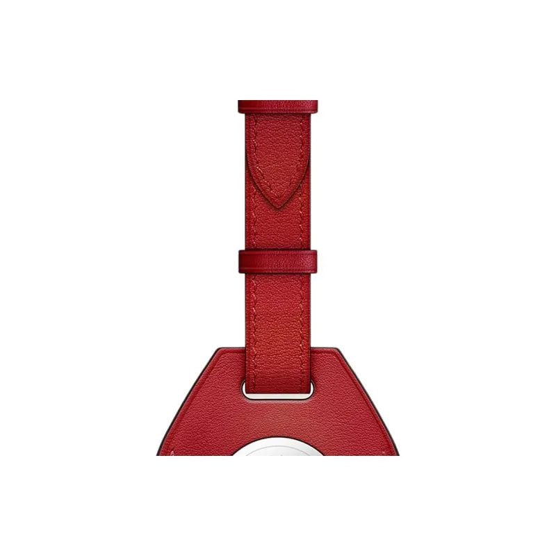 HERMES Apple AirTag Swift Calfskin Luggage Tag Unisex 5X Rouge Piment Pepper Red-3