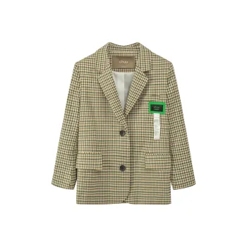 CHUU Business Suits Women's Green Plaid