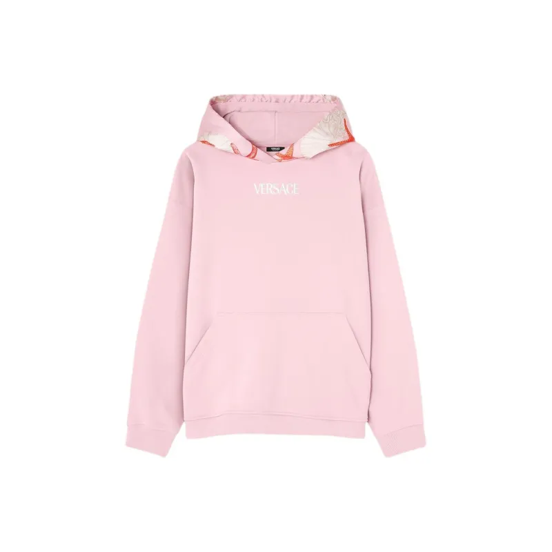 VERSACE La Print Logo Hoodie 'Dusty Rose'-0