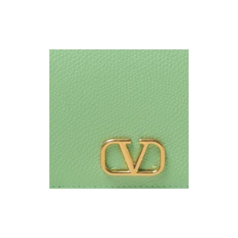 Valentino Cow Leather Wallet Medium Size Women's Green-3