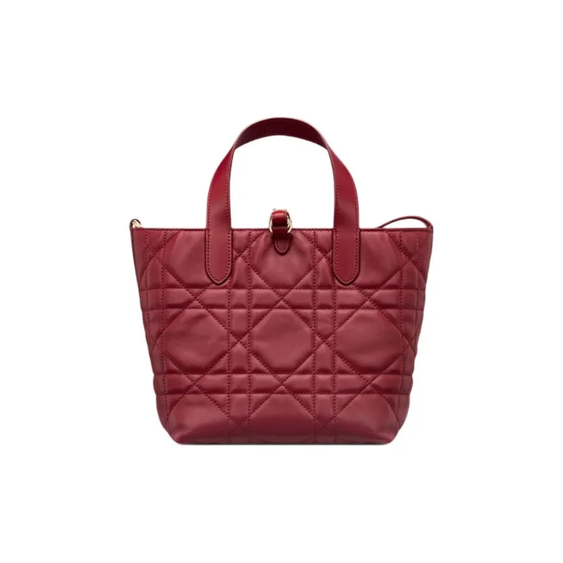 DIOR Toujours Calfskin Tote Bag, Shopping Bag, Shoulder Bag, Handbag Small Size Women's Cherry Red-3