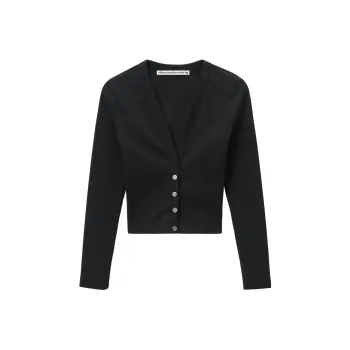 Alexander Wang Long embossed Cropped Cardigan