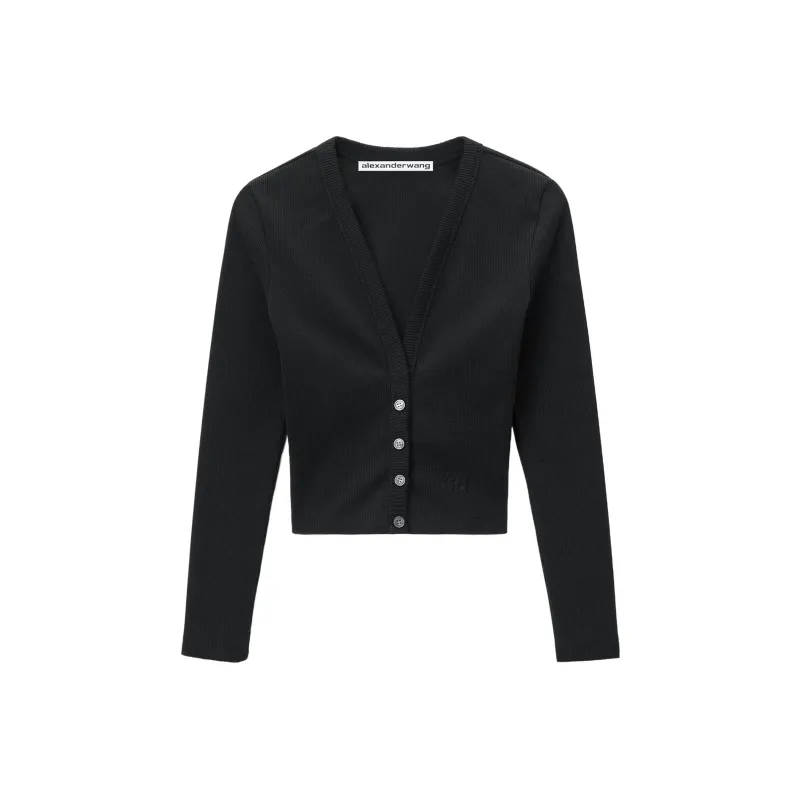 Alexander Wang Long embossed Cropped Cardigan-0
