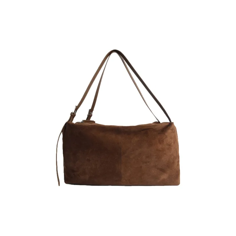 Bullrun Matte Cow Leather Shoulder Bag Women's Apricot/Coffee-2