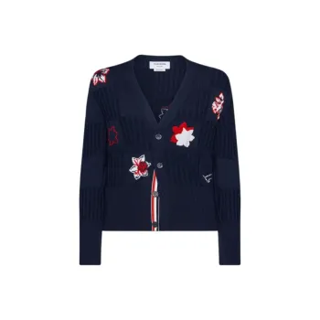 THOM BROWNE Hector Floral Intarsia knit Cardigan