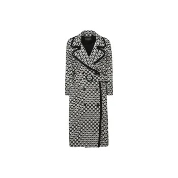 ALBERTA FERRETTI All-Over Jacquard Belted Long Coat