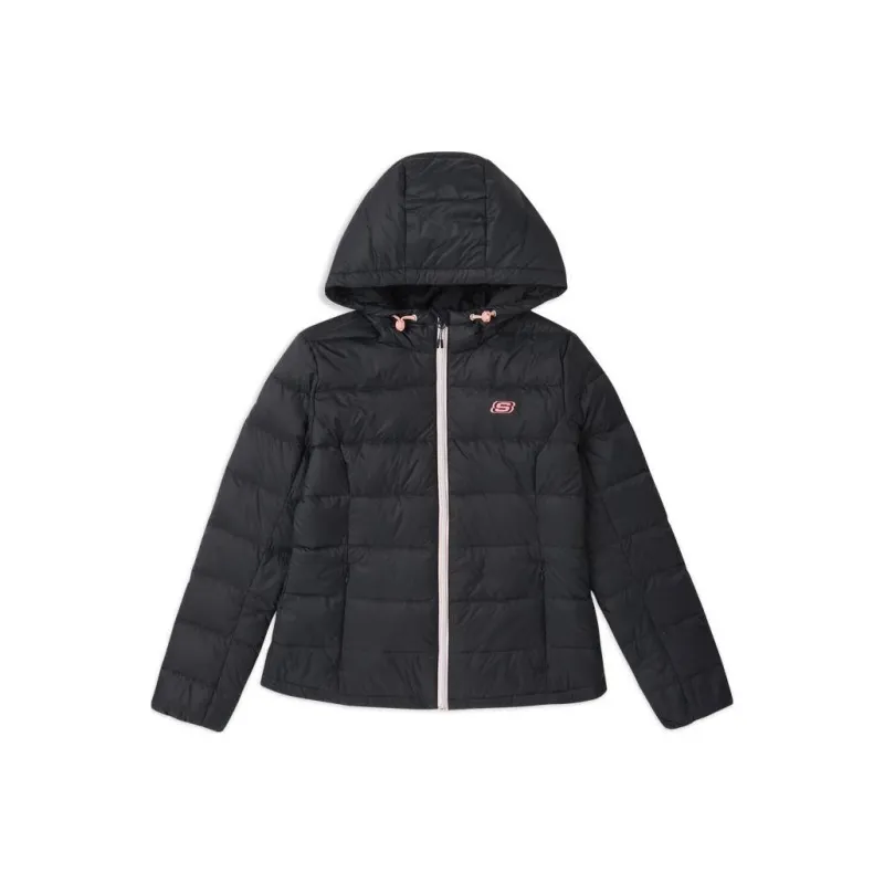 Skechers Outdoor Quilting Lightweight Cotton Down Jacket Women's Carbon Black-0