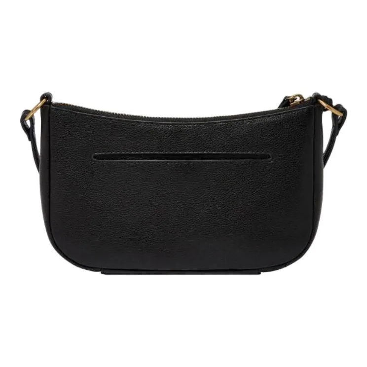 FOSSIL Cow Leather Shoulder Bag, Handbag Small Size Women's Black-1