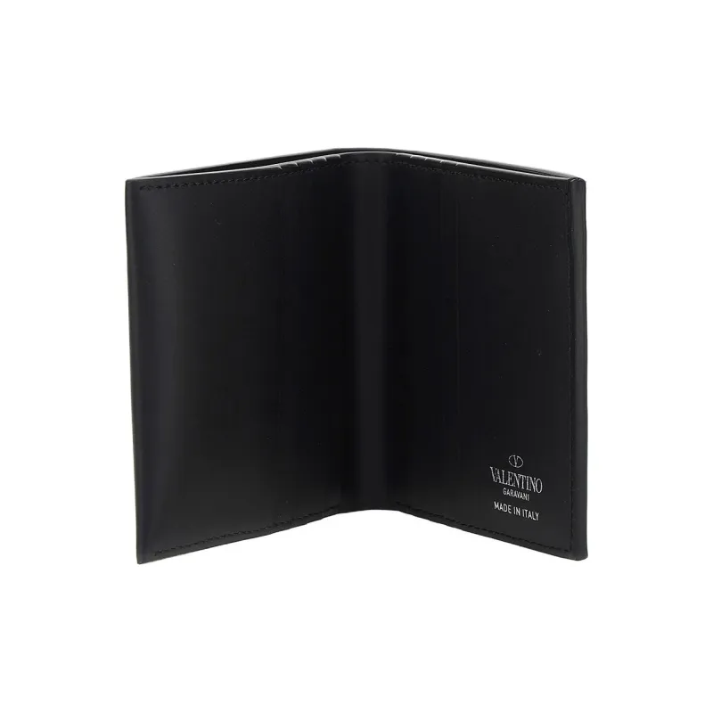 Valentino GARAVANI Calfskin Card Holder, Wallet Men's Black-2